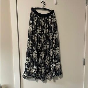 Floral Black and White Skirt